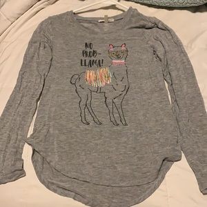 No-Prob Lama long sleeve tee. Large Child